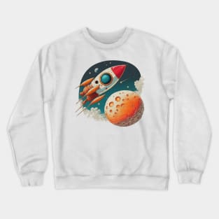 Take to the stars with this retro spaceship! Crewneck Sweatshirt